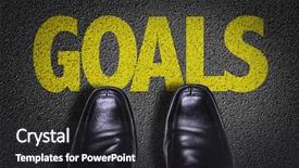  Presentation with goal setting - Audience pleasing slides consisting of floor with the text goal backdrop and a dark gray colored foreground