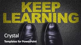  Presentation with shoes - Amazing slide set having floor with the text keep backdrop and a dark gray colored foreground