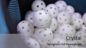  Presentation with ready - Amazing presentation design having floorball balls in a basket backdrop and a light gray colored foreground