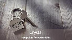  Presentation with house key - PPT layouts featuring floorboards concept for real estate background and a gray colored foreground