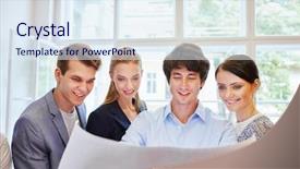  Presentation with whiskey business plan - Beautiful theme featuring floorplan - business team looking at plan backdrop and a sky blue colored foreground