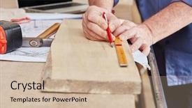  Presentation with airport boarding board - Theme having floorplan - carpenter measuring wood board background and a soft green colored foreground