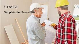  Presentation with renovation - Colorful theme enhanced with floorplan - craftsmen during house renovation backdrop and a  colored foreground