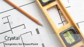  Presentation with architects - Presentation theme with floorplan - level and pen background and a light gray colored foreground