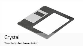  Presentation with simple minimalist white - Presentation theme having floppy disk isolated on white background and a white colored foreground