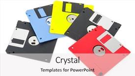  Presentation with magnetic - Cool new theme with floppy disk magnetic computer backdrop and a white colored foreground