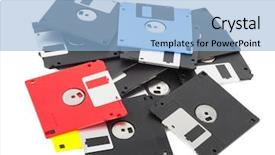  Presentation with magnetic - Cool new theme with floppy disk magnetic computer backdrop and a light blue colored foreground
