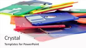  Presentation with white astronomy - Cool new PPT theme with floppy disks isolated on white backdrop and a  colored foreground