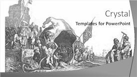  Presentation with engraving - Cool new PPT theme with floraes-gecks-hood-vintage-engraving backdrop and a white colored foreground