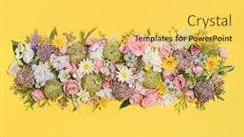  Presentation with floral - PPT layouts having floral-arrangement-on-yellow-background background and a yellow colored foreground
