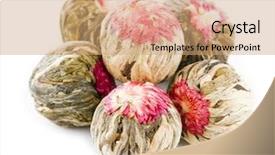  Presentation with christmas balls disco ball - Presentation theme having floral blooming tea balls isolated background and a coral colored foreground