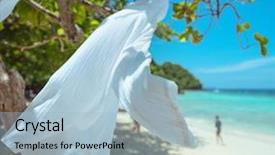  Presentation with element - Beautiful slide set featuring weather elementd - floral design element on summer backdrop and a light blue colored foreground