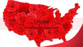  Presentation with simple design white - Presentation theme enhanced with floral design of usa map background and a crimson colored foreground