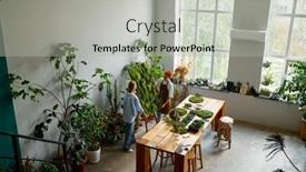  Presentation with floral - PPT theme enhanced with floral-design-studio-view background and a light gray colored foreground