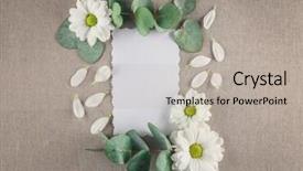  Presentation with floral fabric - PPT layouts featuring floral frame with card on fabric background background and a light gray colored foreground