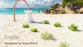  Presentation with white wedding - Amazing PPT theme having floral-garland-and-a-white backdrop and a cream colored foreground