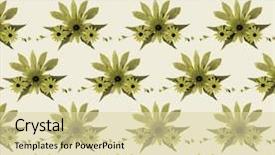  Presentation with ornament - Audience pleasing presentation consisting of floral ornament wallpaper in yellowish color backdrop and a soft green colored foreground