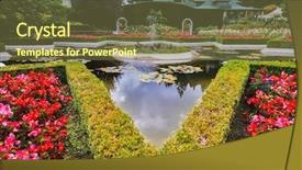  Presentation with eden - PPT theme with floral park butchart garden background and a tawny brown colored foreground
