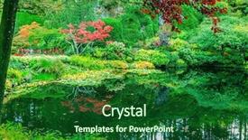  Presentation with eden - Colorful presentation theme enhanced with floral park butchart garden backdrop and a forest green colored foreground
