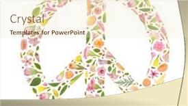  Presentation with peace - Presentation consisting of floral-peace-symbol-made background and a  colored foreground