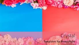  Presentation with mother floral - PPT layouts with floral-summer-background-frame background and a coral colored foreground