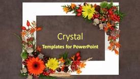  Presentation with fall leaves border autumn - Theme with floral-thanksgiving-autumn-fall-nature and a tawny brown colored foreground
