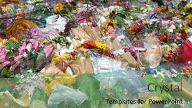  Presentation with floral - Presentation theme with floral-tributes-laid-following background and a seafoam green colored foreground