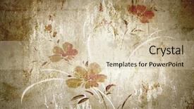  Presentation with vintage floral - Beautiful PPT theme featuring floral vintage wallpaper and background backdrop and a soft green colored foreground