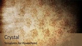  Presentation with ornament - Presentation having floral wallpaper background textile ornament background and a coral colored foreground