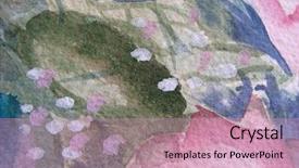  Presentation with watercolor - Cool new presentation theme with floral watercolor in macro backdrop and a coral colored foreground