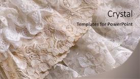  Presentation with fabrics - PPT theme consisting of floral wedding - closeup of white beige background and a mint green colored foreground