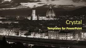  Presentation with night city - Beautiful PPT theme featuring florence-cathedral-with-city-skyline backdrop and a wine colored foreground