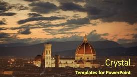  Presentation with michelangelo - Theme having florence-cathedral-with-city-skyline background and a tawny brown colored foreground