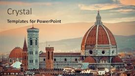  Presentation with michelangelo - Presentation theme with florence-cathedral-with-city-skyline background and a lemonade colored foreground