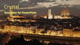  Presentation with michelangelo - Presentation having florence-cathedral-with-city-skyline background and a violet colored foreground