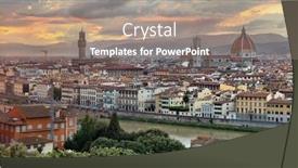  Presentation with michelangelo - PPT theme featuring florence-cathedral-with-city-skyline background and a coral colored foreground