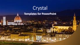  Presentation with cityscape - Colorful presentation theme enhanced with florence-cityscape-italy-architecture-background backdrop and a navy blue colored foreground
