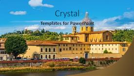  Presentation with cityscape - Audience pleasing theme consisting of florence-cityscape-skyline-with-arno backdrop and a teal colored foreground
