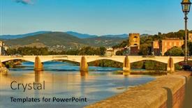  Presentation with tuscany - Theme enhanced with florence-cityscape-skyline-with-arno background and a gold colored foreground