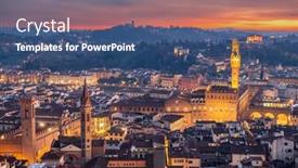  Presentation with italy - Slide deck consisting of florence-italy-aerial-view background and a ocean colored foreground