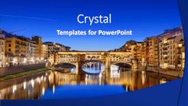  Presentation with crossing bridge - PPT theme with florence-italy-at-the-ponte background and a cobalt blue colored foreground