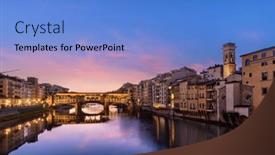  Presentation with crossing bridge - Slide deck featuring florence-italy-at-the-ponte background and a teal colored foreground