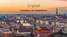  Presentation with crossing bridge - PPT theme enhanced with florence-italy-cityscape-overlooking background and a lemonade colored foreground