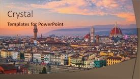  Presentation with skyline - Presentation theme enhanced with florence-italy-historic-city-skyline background and a coral colored foreground