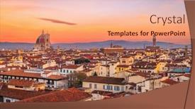  Presentation with skyline - PPT layouts having florence-italy-historic-city-skyline background and a coral colored foreground