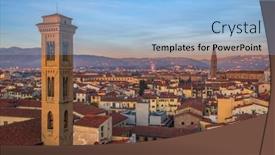  Presentation with cityscape - Slides consisting of florence-italy-historic-cityscape background and a light blue colored foreground