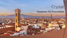  Presentation with towers - Slides consisting of florence-italy-historic-cityscape background and a light blue colored foreground