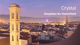  Presentation with towers - Presentation theme with florence-italy-historic-cityscape background and a light blue colored foreground
