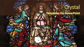  Presentation with angels - Presentation design consisting of florence-italy-january-09-2019 background and a tawny brown colored foreground