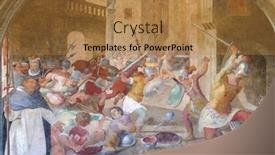  Presentation with battle - Audience pleasing slide set consisting of florence-italy-january-10-2019 backdrop and a coral colored foreground